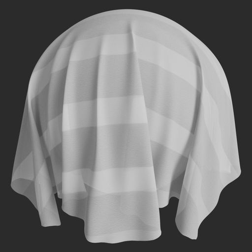 Curtain Thin 1 White Striped - 25 cm
