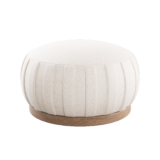 Wooden Base Pouf 1