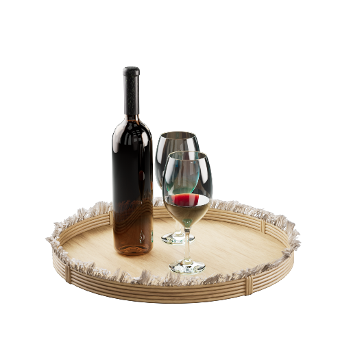 Circular Rattan Tray