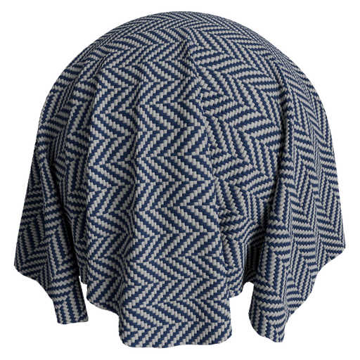 Fabric Woven 1 White Medium Blue - 1 m Disp 3 mm