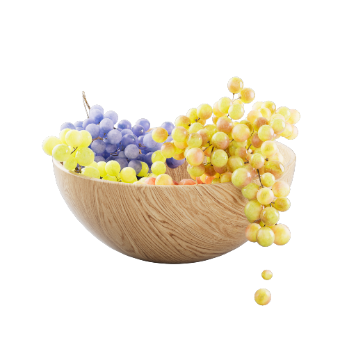 Wood Bowl 2 Grapes