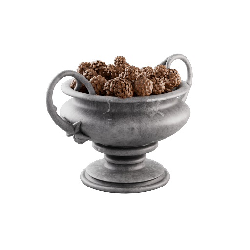 Ornate Bowl With Pinecones