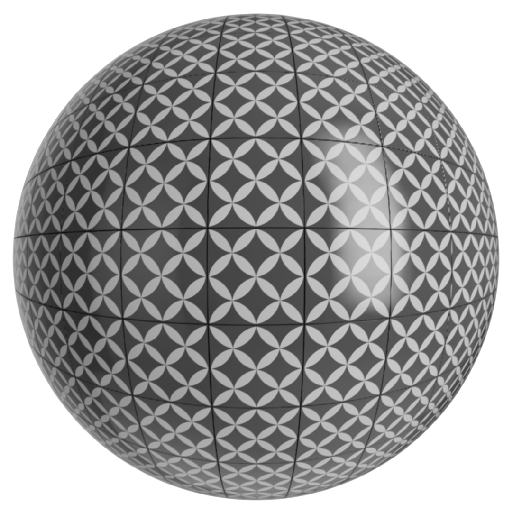 Ceramic Tiles Pattern 1 Rings - 1 m Disp 3 mm