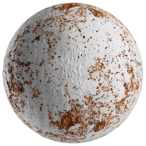 Metal Paint Rusty Spots 001 White 80cm Disp 0.12cm