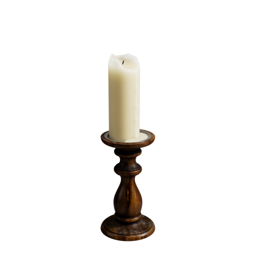 Vintage Candle Holder - Wooden 20cm