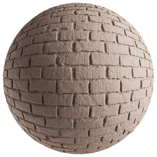 Brickwall Painted 002 ReddishBeige 200cm Disp 1.3cm