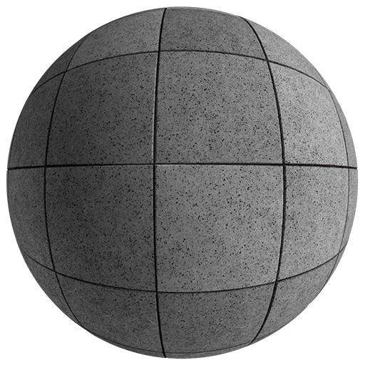 Concrete Tiles Square 001 Grey 1000cm Disp 0.5cm