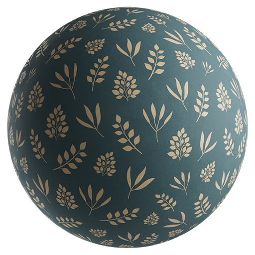 Wallpaper Printed Pattern 01 Petrol 60cm