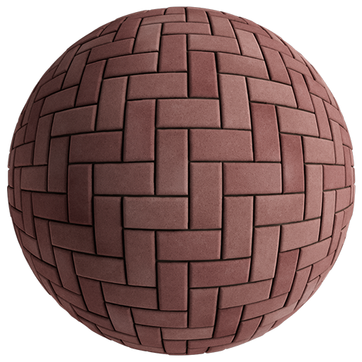 Concrete Tiles Herringbone 001 Red 800cm Disp 1.5cm