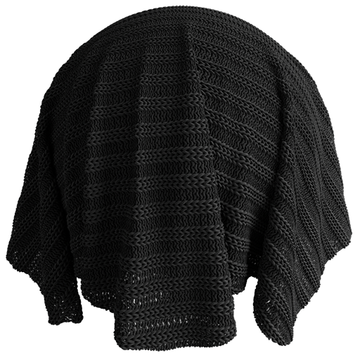 Wool Knit 05 Black 100cm Disp 0.5cm