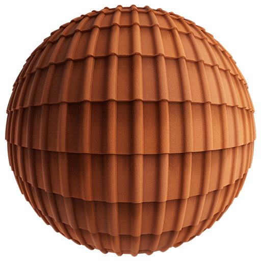 Rooftiles Cathedral 001 Terracotta 304cm Disp 6.5cm