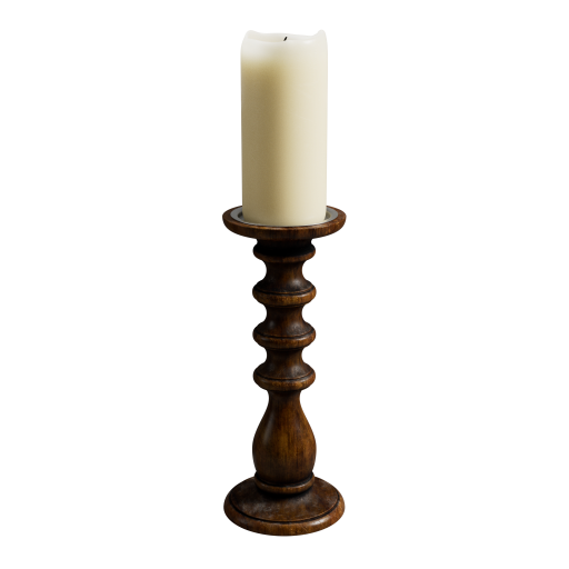 Vintage Candle Holder - Wooden 27cm