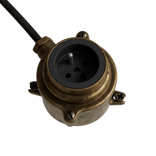 Vintage Brass Wall EU Socket