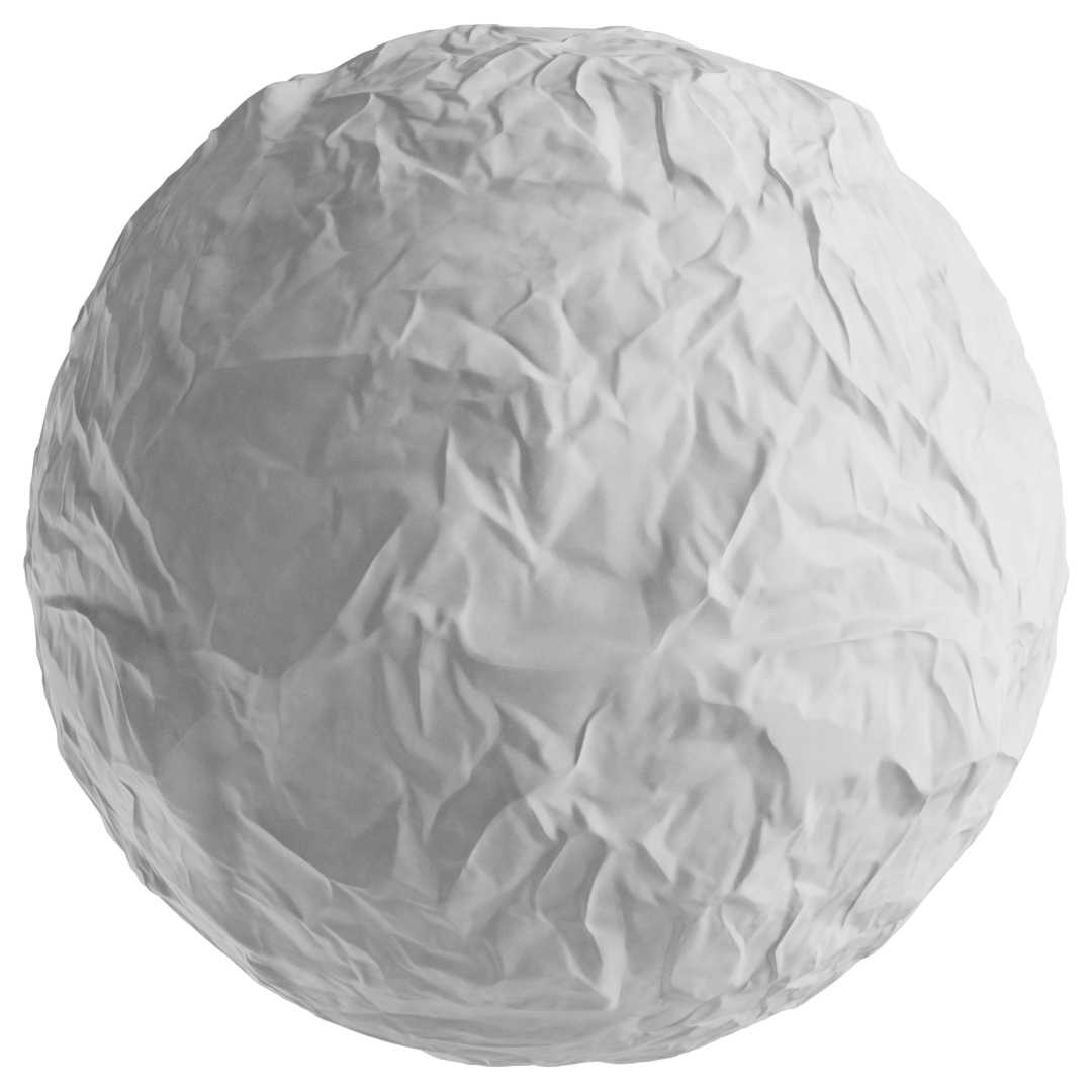 Paper Wrinkled 01 White 30cm Disp 1.5cm