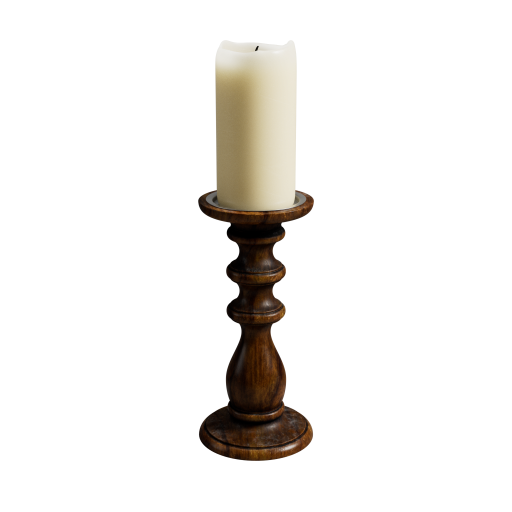 Vintage Candle Holder - Wooden 23cm