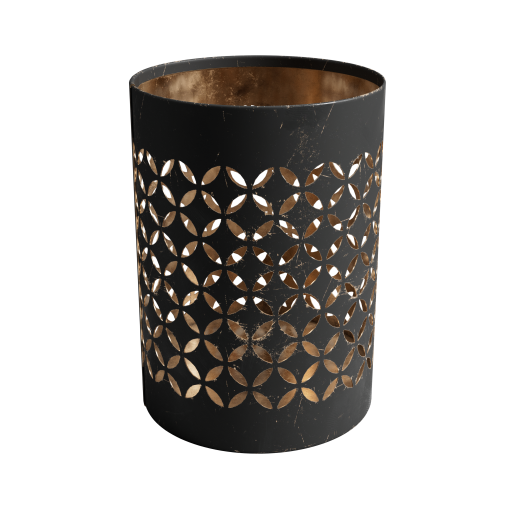 Metal candle holder 14 cm