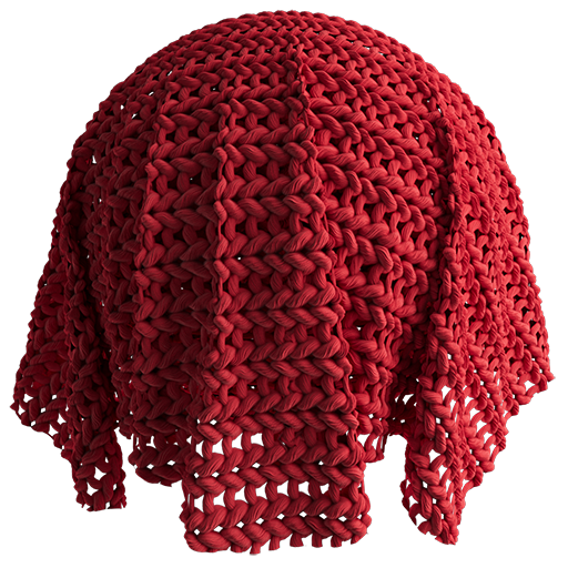 Wool Knit 01 Red 100cm Disp 1cm