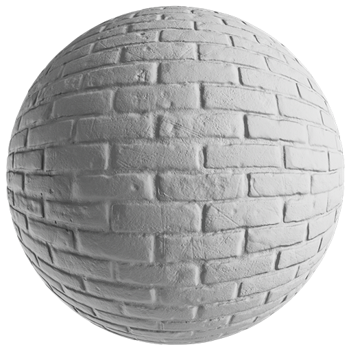 Brickwall Painted 001 White 200cm Disp 0.50cm